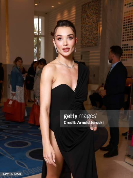Amy Jackson is seen at the Martinez hotel during the 76th Cannes film festival on May 17, 2023 in Cannes, France.