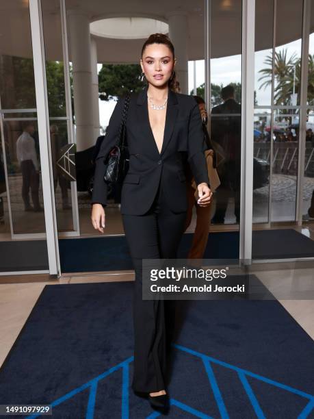 Diane Leyre is seen at the Martinez hotel during the 76th Cannes film festival on May 17, 2023 in Cannes, France.