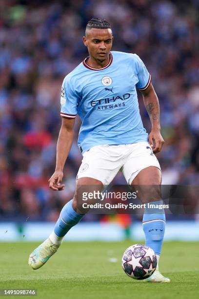 Manuel Akanji of Manchester City FC passes the ball during the UEFA Champions League semi-final second leg match between Manchester City FC and Real...