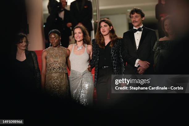 Elisabeth Perez, Suzy Bemba, Lomane De Dietrich, Virginie Ledoyen and Cedric Appietto attend the "Le Retour