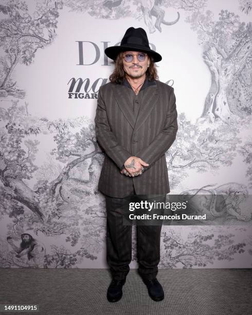 Johnny Depp attends the Madame Figaro x Christian Dior dinner at the 76th Cannes Film Festival on May 17, 2023 in Cannes, France.