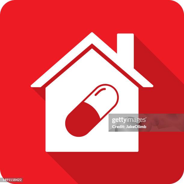 house pill icon silhouette - opioids stock illustrations