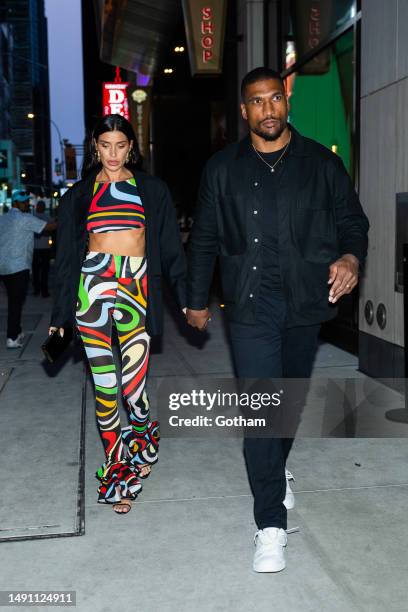 Nicole Williams English and Larry English are seen in Midtown on May 17, 2023 in New York City.