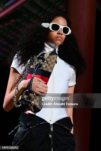 Model walks the runway during the Gucci Seoul Cruise 2024 fashion show at Gyeongbokgung Palace on May 16, 2023 in Seoul, South Korea.