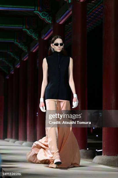 Model walks the runway during the Gucci Seoul Cruise 2024 fashion show at Gyeongbokgung Palace on May 16, 2023 in Seoul, South Korea.