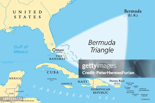 Devils Triangle Map The Bermuda Triangle Or Also Devils Triangle Political Map High-Res ...