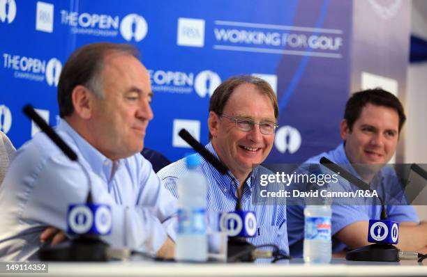 Jim McArthur the Chairman of the Championship Committee with Peter Dawson the Chief Executive of the R&A and Malcolm Booth The Director of...