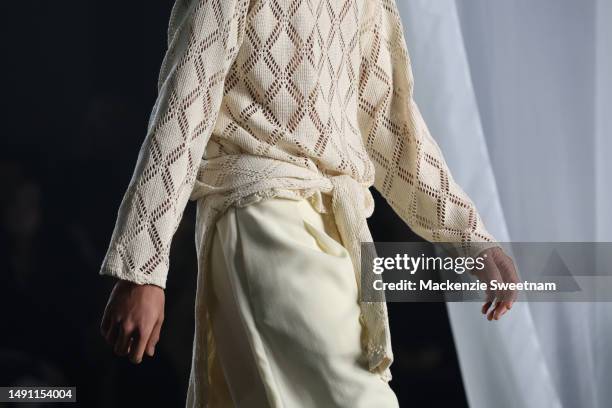 Model walks the runway during the Albus Lumen show during Afterpay Australian Fashion Week 2023 at Carriageworks on May 18, 2023 in Sydney, Australia.