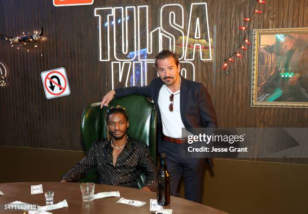 Jay Will and Max Casella attend the Paramount Showcase “Tulsa King” Panel & Reception at the Hollywood Athletic Club on May 17, 2023 in Hollywood,...