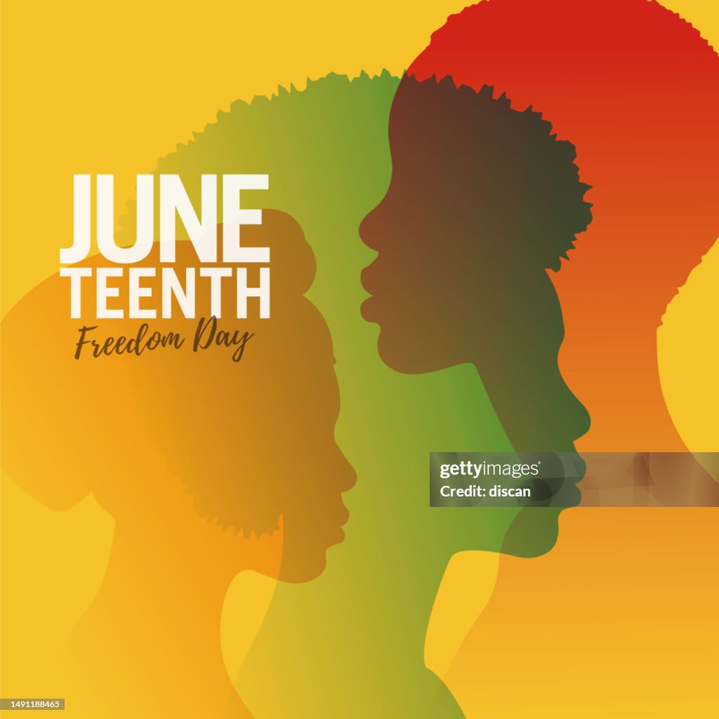 Juneteenth Simple Image Juneteenth Independence Day Banner Silhouettes Of Africanamerican ...
