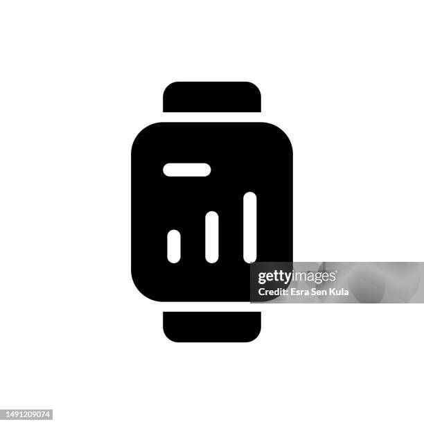 smartwatch solid icon. design is suitable for web page, mobile app, ui, ux and gui design. - step counter stock illustrations