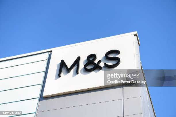 Marks and Spencer External Store Sign on May 25 2023 in London, England.