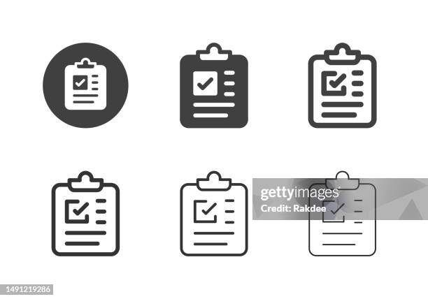 illustrations, cliparts, dessins animés et icônes de case à cocher icônes du presse-papiers - multi series - registre