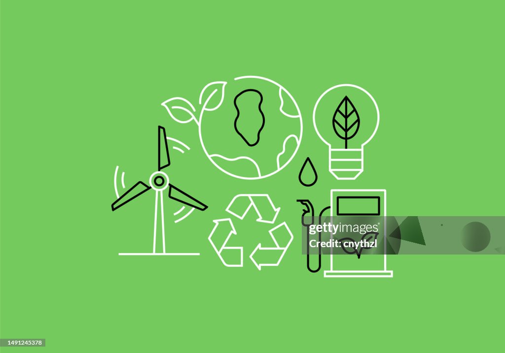 Ecology And Environment Related Line Banner Design Climate Change ...