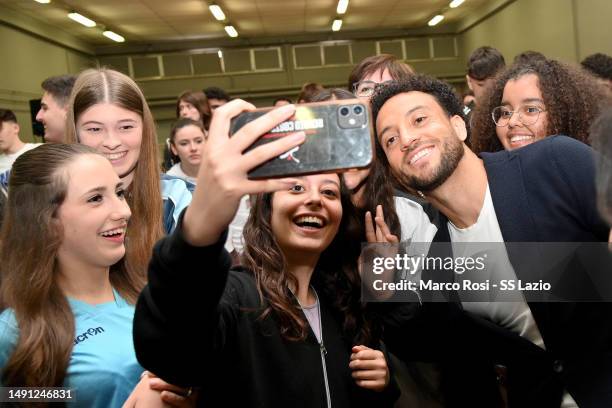 Felipe Anderson of SS Lazio as SS Lazio players meet students at the "Pascal" school on May 18, 2023 in Rome, Italy.