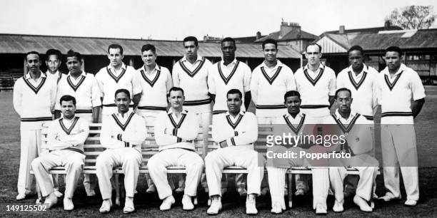 The West Indies cricket team in England, May 1957. Back row : Andrew Ganteaume, Rohan Kanhai, Nyron Asgarali, Gerry Alexander, Denis Atkinson, Tom...