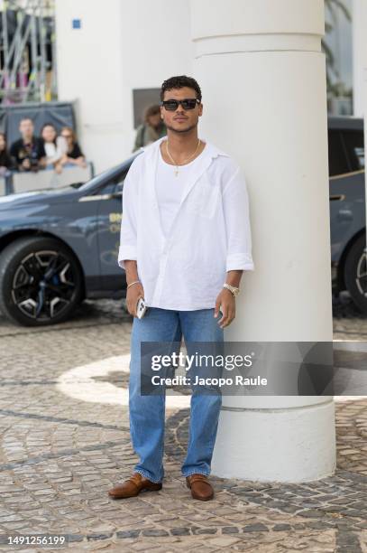 Jan Luis Castellanos is seen at Hotel Martinez during the 76th Cannes film festival on May 18, 2023 in Cannes, France.