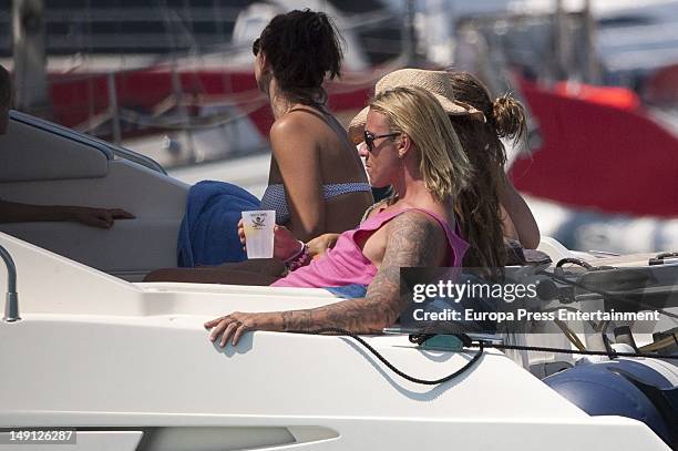 Spanish footballplayer Guti is seen on a yacht on July 21, 2012 in Ibiza, Spain.