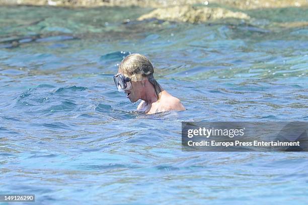 Spanish footballplayer Guti is seen on a yacht on July 21, 2012 in Ibiza, Spain.