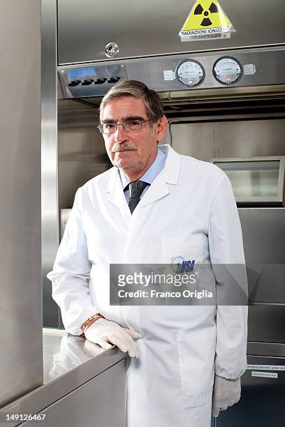 Of NSA srl, chemical engineer Giovanni Calisesi poses at the NSA radiopharmaceutical plant on July 08, 2011 in Aedea Rome, Italy. Nuclear Specialists...