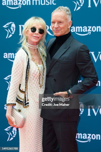 Sting and Trudie Styler attend The Ivors 2023 at Grosvenor House on May 18, 2023 in London, England.