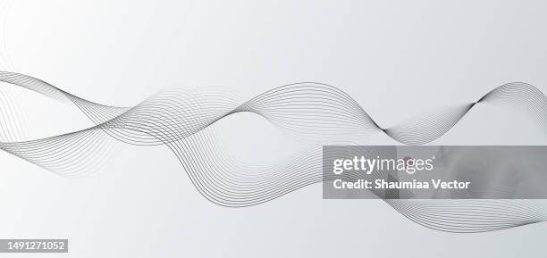 abstract white and gray color flowing line elegant background - radio waves stock illustrations