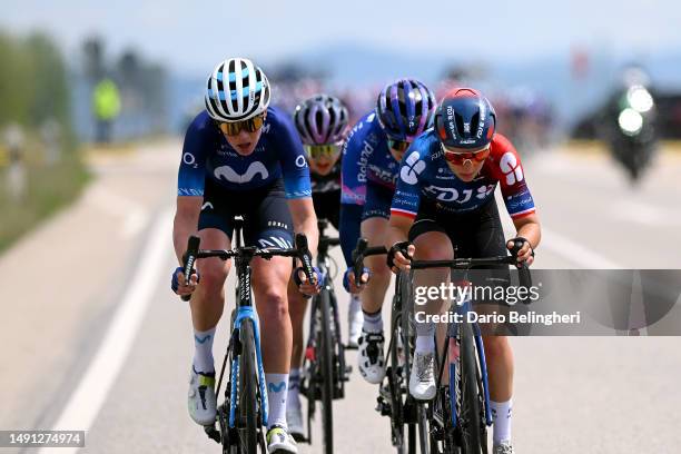 Aude Biannic of France and Movistar Team, Valerie Demey of Belgium and LIV Racing-TeqFind Team, Elena Pirrone of Italy and Team Israel-Premier Tech...