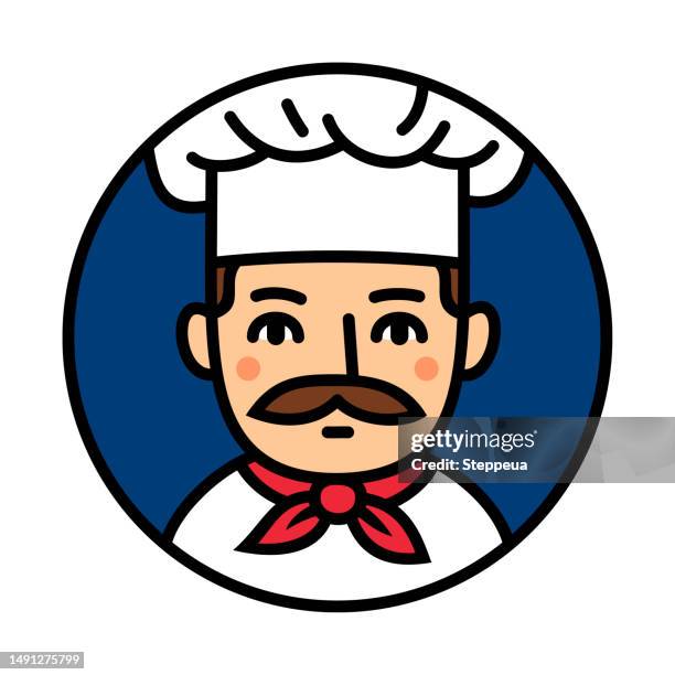 chef circle logo - bakery stock illustrations