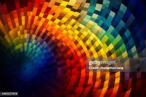 colorful checked vector pattern - tie dye circle stock pictures, royalty-free photos & images