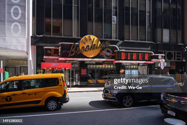 brooklyn diner, an american restaurant on 43rd st, manhattan new york. - pastrami burger stock pictures, royalty-free photos & images