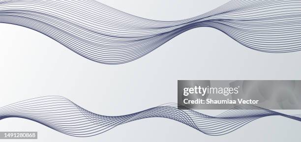 abstract white and gray color flowing line elegant background - audio wave white stock illustrations