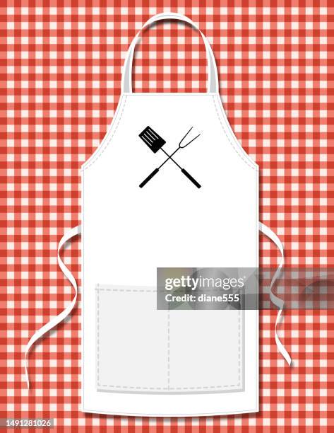 illustrations, cliparts, dessins animés et icônes de modèle d’invitation au tablier barbecue avec espace pour le texte - tablier