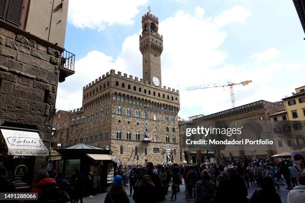 Palazzo Vecchio in Piazza della Signoria. Florence , April 24th, 2023.