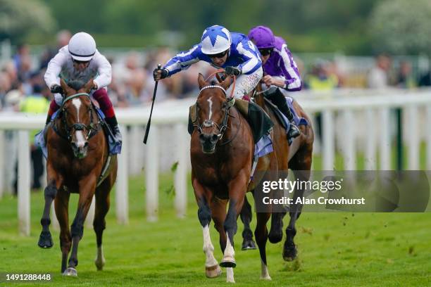 Oisin Murphy riding The Foxes win The Al Basti Equiworld Dubai Dante Stakes at York Racecourse on May 18, 2023 in York, England.