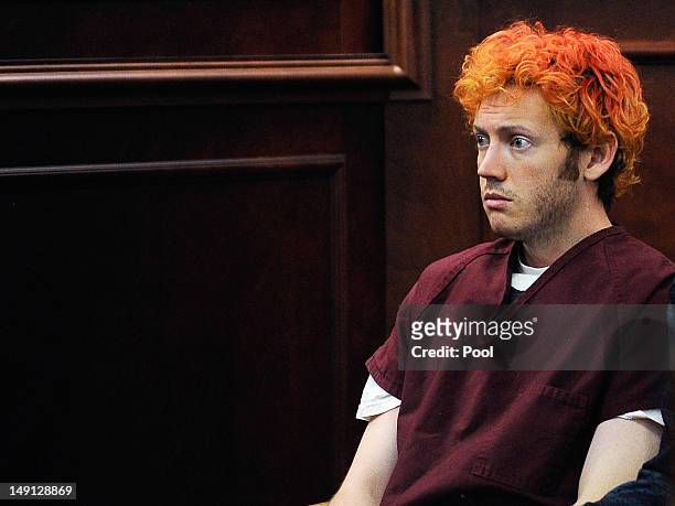 Accused movie theater shooter James Holmes makes his first court appearance at the Arapahoe County on July 23, 2012 in Centennial, Colorado....