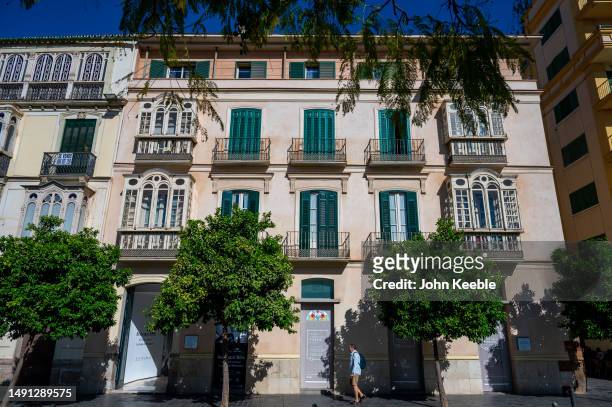 General view of the Picasso Foundation Art Gallery at number 13 in the Plaza de la Merced on April 16, 2023 in Malaga, Spain.