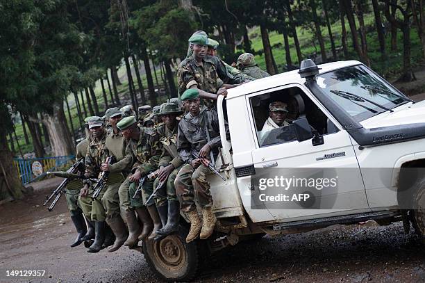 Colonel Sultani Makenga , the commander of the M23 rebel group, drives through the town of Bunagana in the east of the Democratic Republic of Congo...