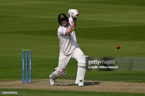 Steve Smith of Sussex hits out during the LV= Insurance County Championship Division 2 match between Sussex and Glamorgan at The 1st Central County...