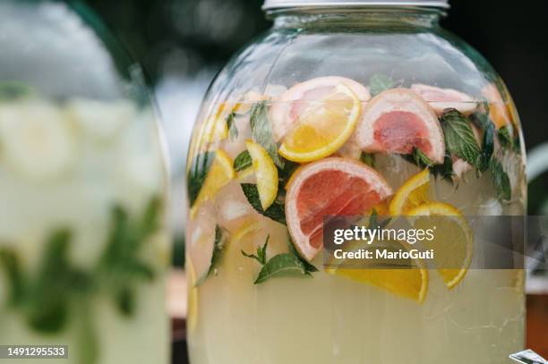 fruit infused water - infused water stockfoto's en -beelden