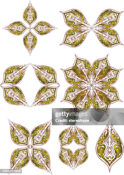 leaf elements - border crossing stock illustrations