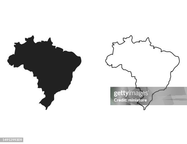 brasilien karte - brasilien stock-grafiken, -clipart, -cartoons und -symbole