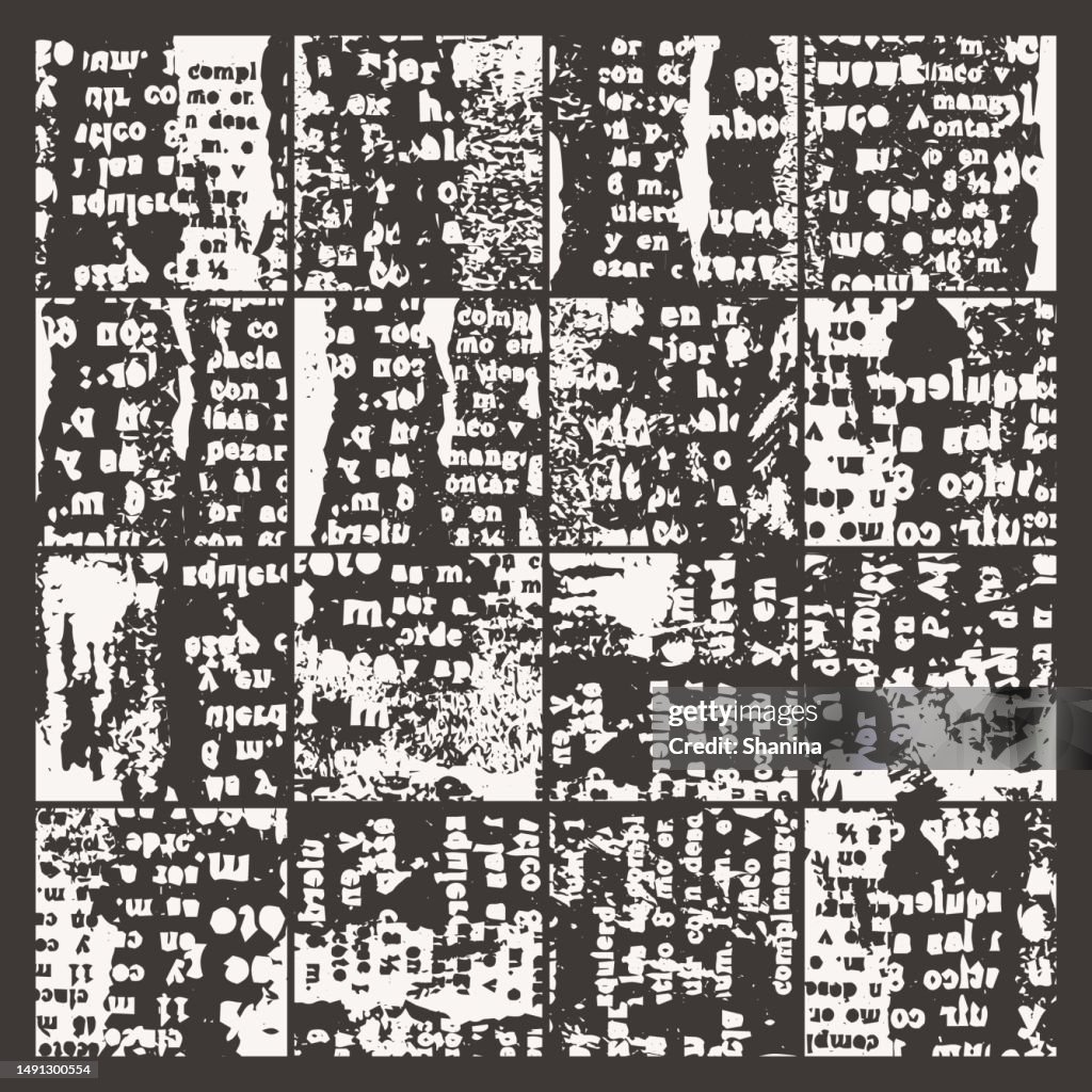 Distressed Grid Distressed Collage Texture Grid Background Black And White V2 High-Res ...