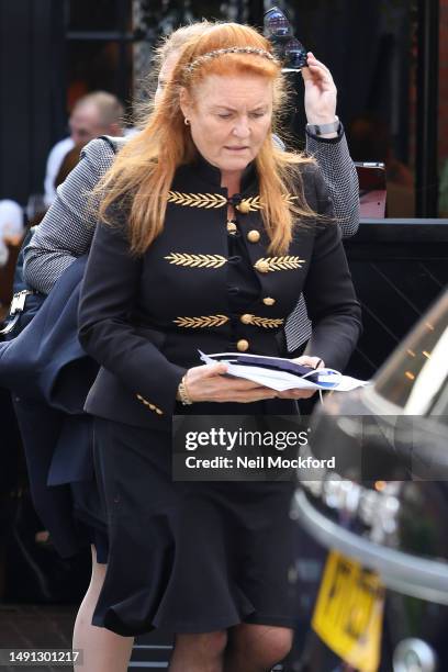 Sarah Ferguson leaving the Chiltern Firehouse on May 18, 2023 in London, England.