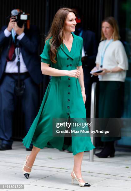 Catherine, Princess of Wales visits the Anna Freud Centre, a children's mental heath charity of which she is patron, on May 18, 2023 in London,...