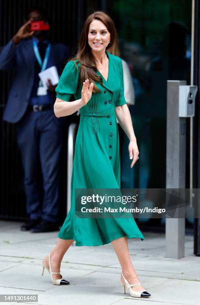 Catherine, Princess of Wales visits the Anna Freud Centre, a children's mental heath charity of which she is patron, on May 18, 2023 in London,...