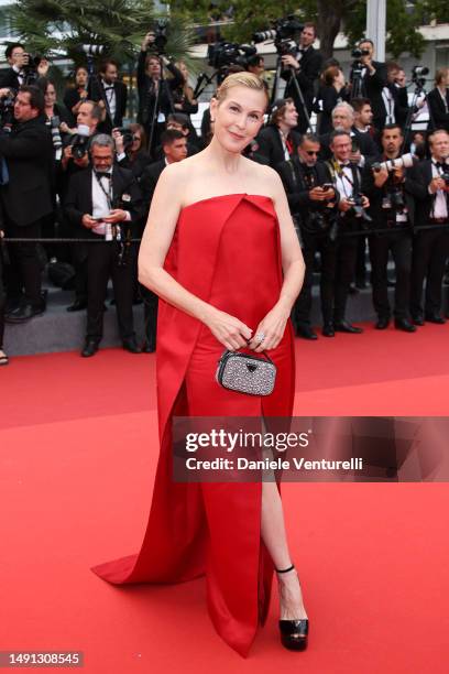 Kelly Rutherford attends the "Indiana Jones And The Dial Of Destiny" red carpet during the 76th annual Cannes film festival at Palais des Festivals...