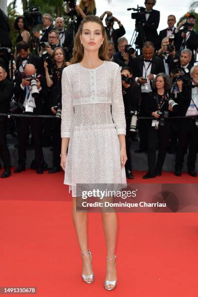 Luna Bijl attends the "Indiana Jones And The Dial Of Destiny" red carpet during the 76th annual Cannes film festival at Palais des Festivals on May...