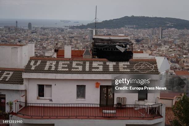 The squatted building 'Los Blokes Fantasma', on 18 May, 2023 in Barcelona, Catalonia, Spain. 42% of the squats registered in Spain are located in...