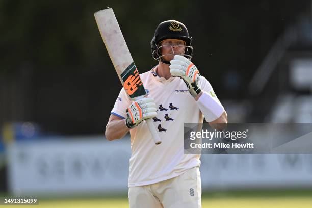 Steve Smith of Sussex reaches his half century during the LV= Insurance County Championship Division 2 match between Sussex and Glamorgan at The 1st...