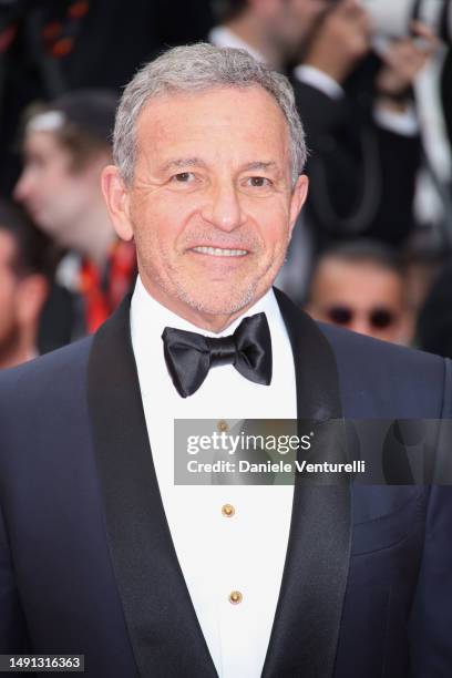 Bob Iger attends the "Indiana Jones And The Dial Of Destiny" red carpet during the 76th annual Cannes film festival at Palais des Festivals on May...